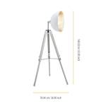 Teamson Home Lampadaire Fascino Blanc Blanc - En partie en bois massif - 79 x 160 x 79 cm