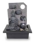 Led Zimmerbrunnen FoBuddha Grau - Kunststoff - 30 x 39 x 23 cm