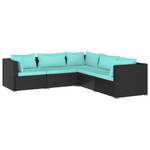 Garten-Lounge-Set (5-teilig) 3013632-15 Schwarz - Blau - Hellblau - Anzahl Teile im Set: 5