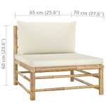 Salon de jardin (lot de 5) 3009675-6 Blanc - Bambou - 65 x 30 x 65 cm