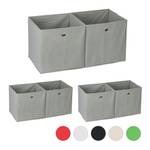 Lot de 6 boîtes de rangement gris Gris