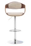 Tabouret de bar Kingston Lot de 2 Blanc crème - Imitation noyer