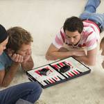 Backgammon Koffer Schwarz - Rot - Weiß - Holzwerkstoff - Kunststoff - 36 x 6 x 24 cm