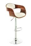 Tabouret de bar Kingston Imitation noyer - Blanc