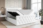 Boxspringbett - AMAY Hochglanz Weiß - Breite: 200 cm - H4