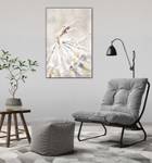 Bild handgemalt Der fliegende Schwan Weiß - Massivholz - Textil - 60 x 90 x 4 cm