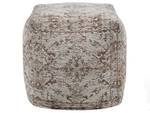 Pouf MEERUT Marron - Gris - Fibres naturelles - 42 x 42 x 42 cm