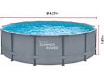 Piscine tubulaire  FLIPO 1 - Ø 4.27 x 1. Gris - Matière plastique - 427 x 107 x 427 cm