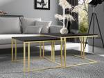 Im Set zwei Couchtische Astro Gold Schwarz