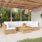 Salon de jardin 3028565-23 (lot de 7) Marron - Blanc crème - Blanc