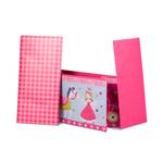 Tabouret coffre jouet pouf enfant Rose clair - Rose foncé