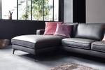 Ecksofa LUGA Grau - Echtleder - Textil - 276 x 84 x 177 cm