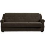 Freiburg Sofa mit Bettfunktion, braun Braun - Textil - Holz teilmassiv - 207 x 89 x 83 cm