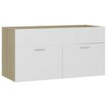 Badezimmerschrank 3037856-2 Eiche Sonoma Dekor - Weiß - Breite: 90 cm