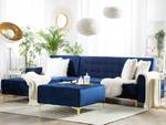 Modulsofa ABERDEEN 2-tlg Blau - Gold - Marineblau - Breite: 267 cm