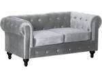 Sofa Chesterfield ohne Verstellfunktion Grau - Textil - 82 x 70 x 157 cm