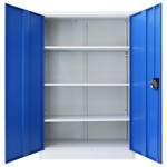 Aktenschrank 299865-2 Blau - Hellgrau - Höhe: 140 cm