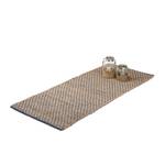 Tapis de passage tapis de sol en jute Bleu - Marron - Fibres naturelles - Textile - 80 x 1 x 200 cm