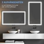 Badezimmerspiegel 834-389V90 Silber - Glas - 60 x 4 x 100 cm