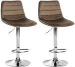 Tabouret de bar Lex Lot de 2 Marron - Argenté