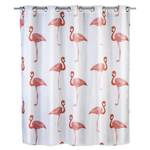 Duschvorhang Flamingo Flex Kunstfaser - Weiß / Pink