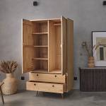 Schrank OSLO Beige - Massivholz - 60 x 195 x 100 cm