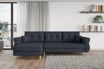 Ecksofa HERMES-L Anthrazit - Schwarz