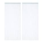 2 x Fadenvorhang silber 90 x 245 cm Silber - Textil - 90 x 245 x 1 cm