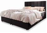 Boxspringbett MERIL Hochglanz Schwarz - Breite: 160 cm