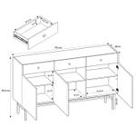 Sideboard DIVENOS Schwarz - Holzwerkstoff - 155 x 90 x 39 cm