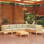 Garten-Lounge-Set Weiß - Massivholz - 64 x 29 x 64 cm