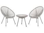 Bistro Set ACAPULCO II 3-tlg Schwarz - Grau - Hellgrau