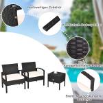 Gartenmöbel-Set Polyrattan (3er Set) Schwarz - Rattan