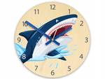 Kinder-Wanduhr Shark Braun - Holzwerkstoff - 30 x 30 x 4 cm