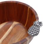 Saladier en bois ananas 25x25x11cm Marron - Bois manufacturé - 25 x 11 x 25 cm