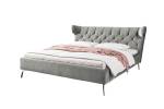 Lit CHARME Lit rembourré Velvet Gris - Largeur : 238 cm