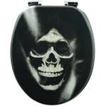 Premium Wc Sitz - Skull Schwarz - Holzwerkstoff - 38 x 5 x 44 cm