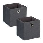 Lot de 2 boîtes de rangement Anthracite - Argenté