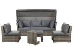 Lounge Set CORTE 5-tlg Braun - Grau - Polyrattan - 230 x 153 x 152 cm