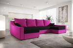 Ecksofa ONTARI-U Schwarz - Pink