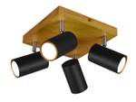 LED Deckenspots Holz, dimmbar, Schwarz Schwarz - Holz