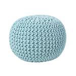 Runder Strickpouf 100% Baumwolle Pastellblau