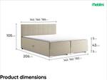 Boxspringbett Chandon Creme - Breite: 186 cm - H3