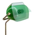 Bankerlampe mit grünem Schirm Braun - Gold - Grün - Holzwerkstoff - Glas - Metall - 26 x 42 x 25 cm