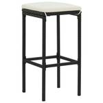 Bar de jardin (lot de 5) 3011372 Noir - Blanc - Métal - Polyrotin - 60 x 110 x 120 cm