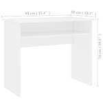 Schreibtisch Weiß - Holzwerkstoff - Massivholz - 90 x 74 x 90 cm