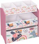 Spielzeugregal Ebanie Pink - Holzwerkstoff - Textil - 63 x 60 x 30 cm