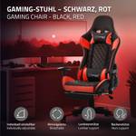 Gamingstuhl mit ausziehbarer Fußstütze Schwarz - Rot