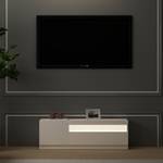 TV Lowboard Weiß mit LED  Links 2/2 Weiß - Holzwerkstoff - 120 x 40 x 37 cm
