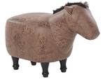 Pouf animal HORSE Marron - Marron clair - Chêne foncé